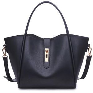 Black satchel bag with bonus insert